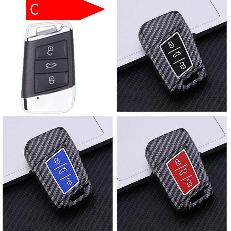 Silicon Carbon Fiber Abs Matte Car Key Cover Case For Volkswagen Vw Golf7 Mk7 Seat Ibiza Leon Fr 2 Altea Aztec For Skoda Octavia