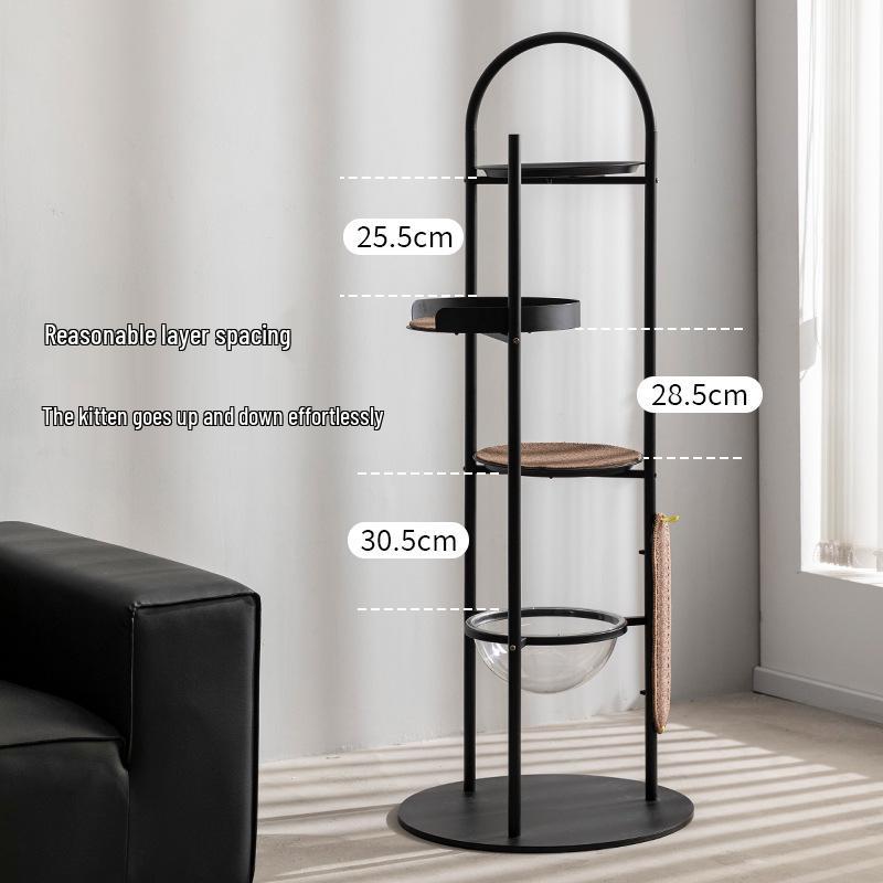 Space-Saving Cat Tree: Integrated Scratching Post, Bed, Climbing Frame, and Capsule Shelf
