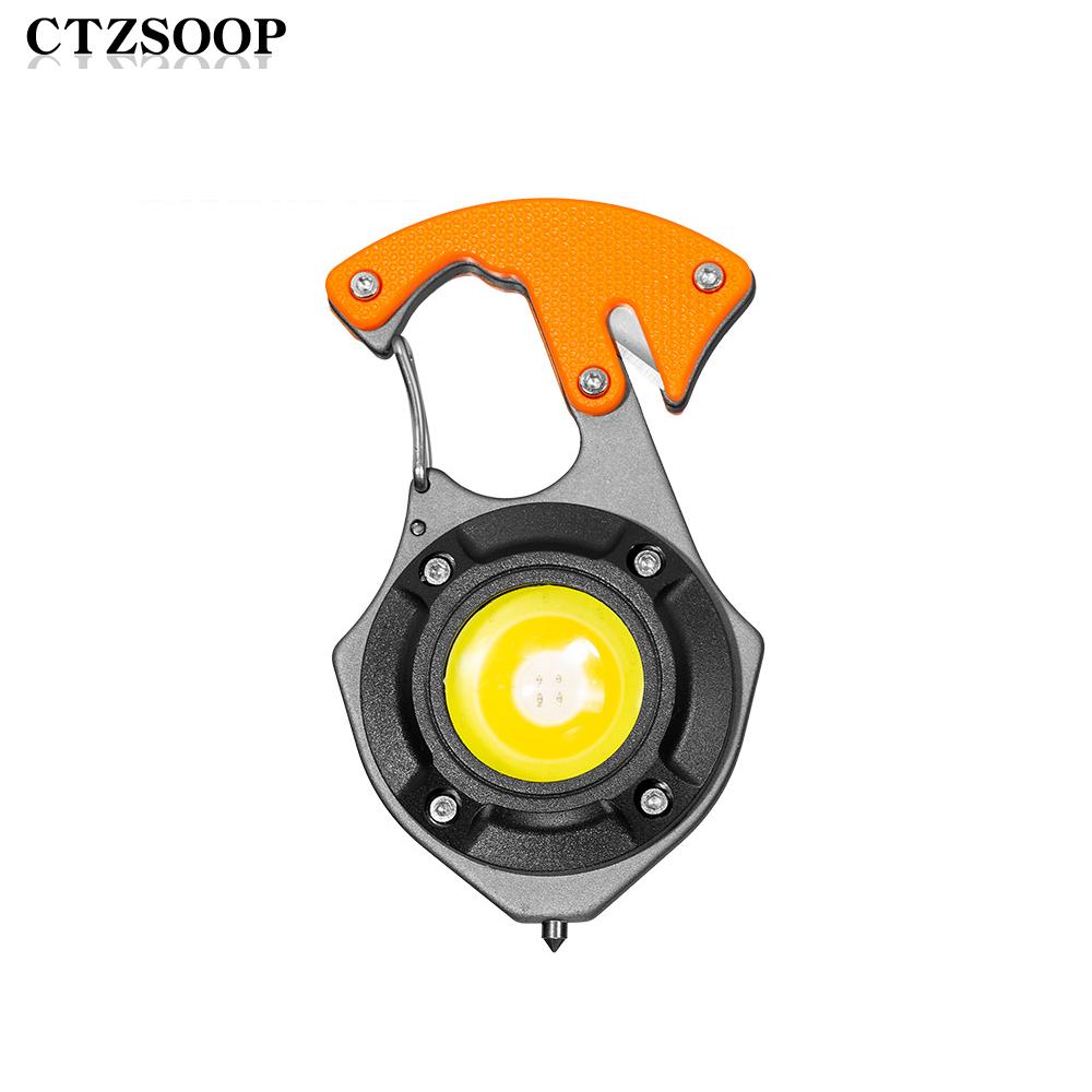 COB Mini Keychain Lamp LED Flashlight Work Light Outdoor Camping Lantern Emergency Wrench Hammer Lamp