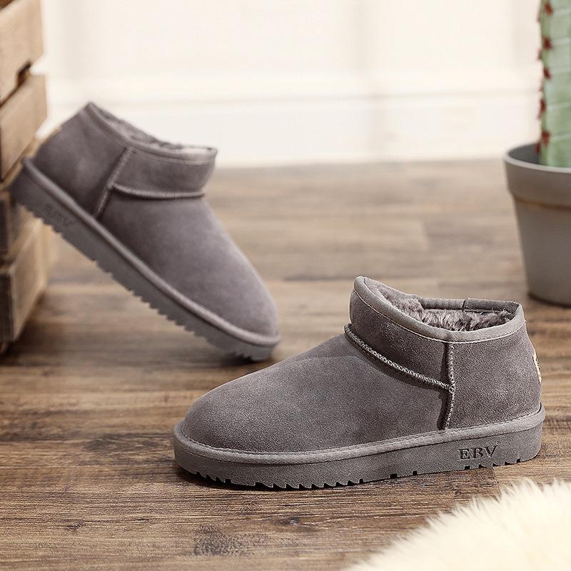 [] Snow boots women's short boots fashion cotton shoes bread shoes one pedal thickened to keep warm