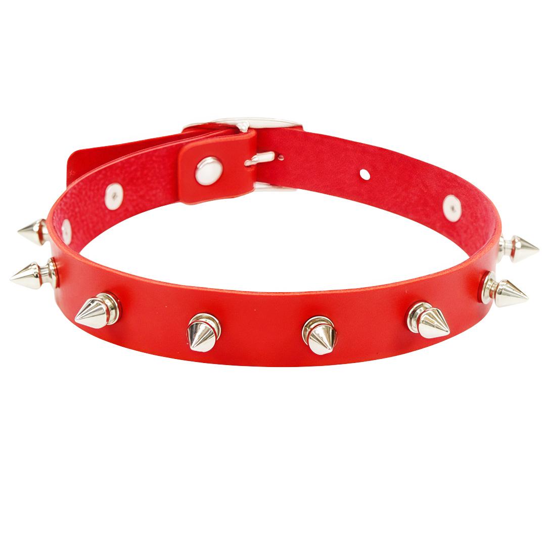 Панк Кожаный Чокер с Шипами и Заклепками - Харадзюку Готика Рок Косплей Ожерелье