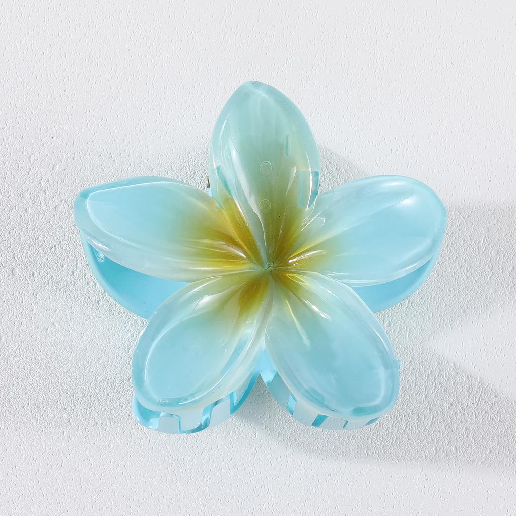 1/2Pcs Gradient Colored Flower Acrylic Hair Claws Clip Women Girls Sweet Hairpins Beach Hawaiian Style Hair Accessories