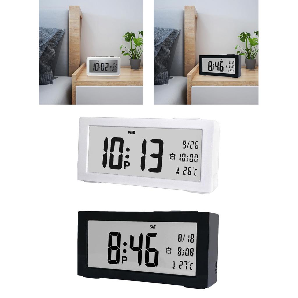 Digital Clock Bedside Clocks Snooze Table Decoration Easy Desk 12/24H