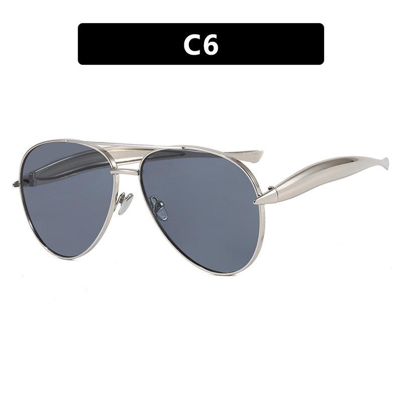 Unpolarisierte Y2k Vintage Metall Pilot Sonnenbrille Damen für Herren Sonnenbrille Punk Beliebt Outdoor Fahren Luxusmarke Designer Shades