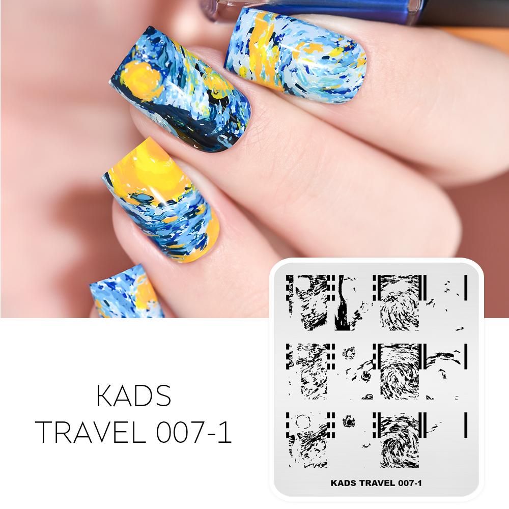 kads Geometry 3D Image Nail Stamping Plates Geometric Shape Nail Art Design Stamp Stencil Nails Tools Stamping Plate
