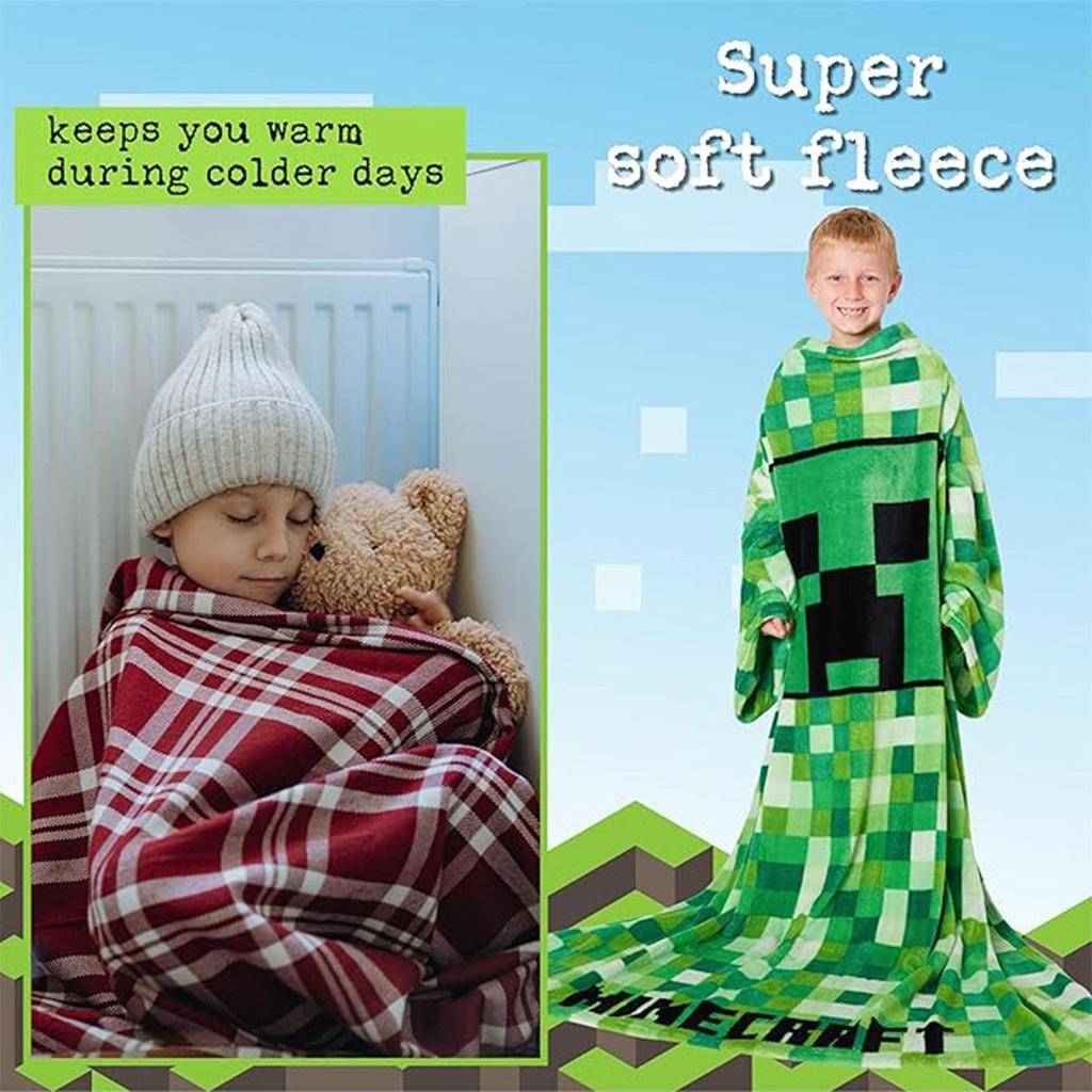 Minecraft Childrens/Kids Fleece Blanket Hoodie