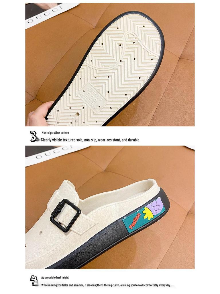 Trendy Women's Summer Closed-Toe Non-Slip Slip-On Slippers with Thick Sole