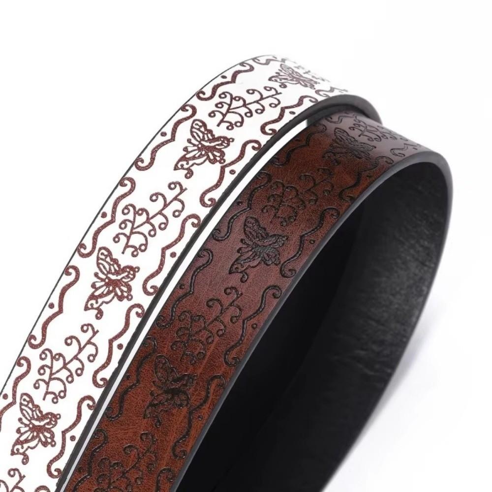 Butterfly Embossed Women's Faux Leather Belt Hip-Hop Waistband Fashion Jeans Belt