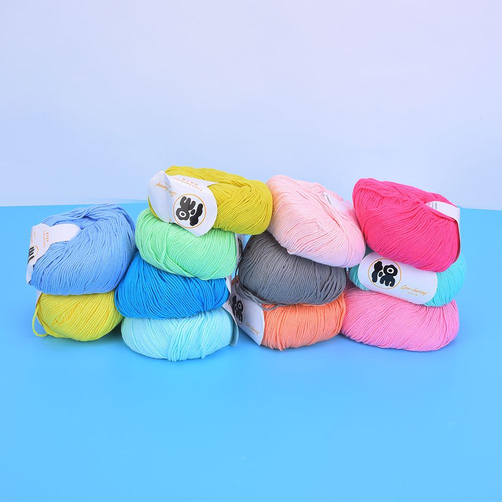 12 Colors Cotton Yarn Crochet Weaving Cotton Thread Soft Warm Baby Yarn