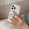 Kawaii Cartoon Magnetic Stand Phone Case For iPhone 16 Pro 15 14 13 Pro Max Cover for Magsafe Shockproof Silicone Cute Cases