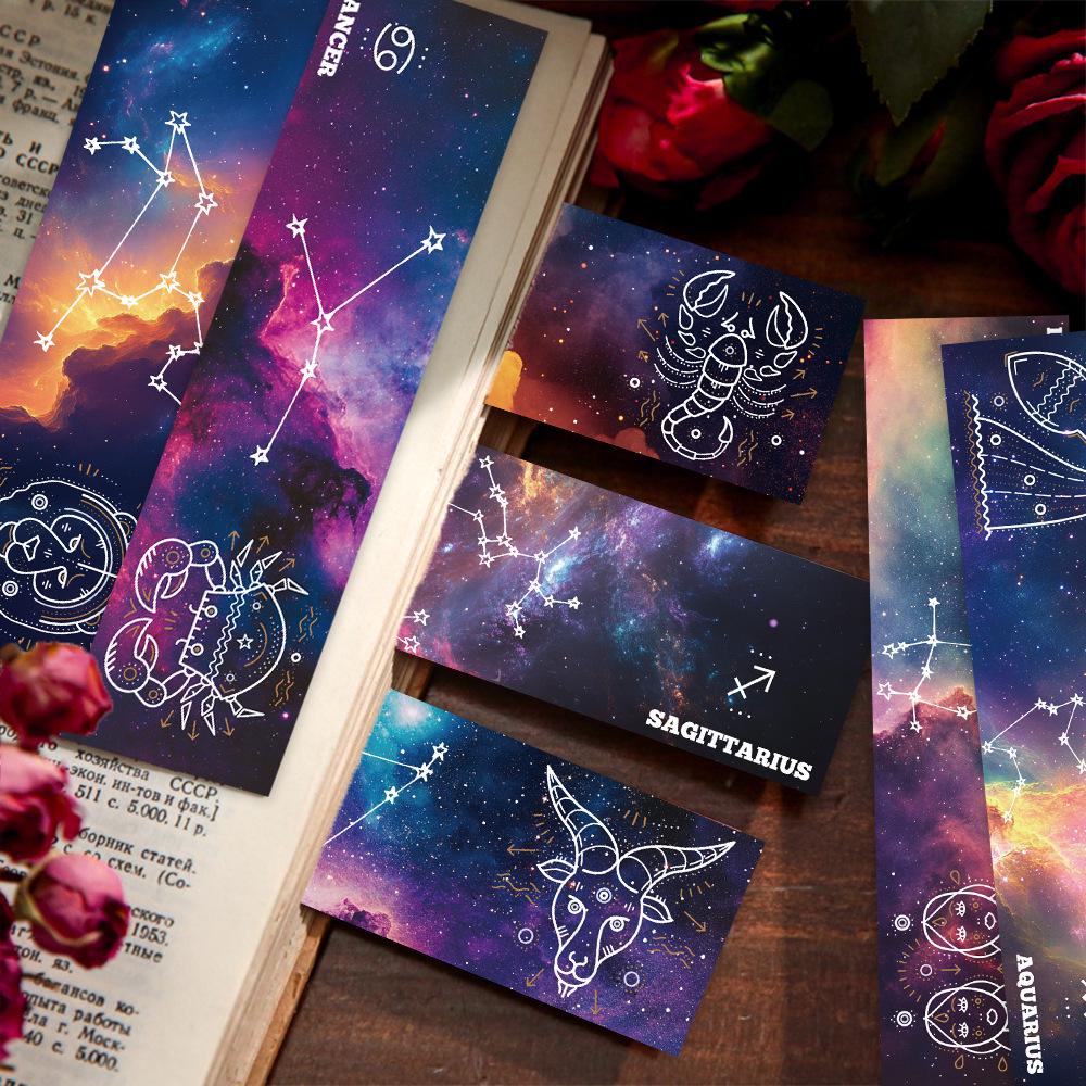 30-Piece Constellation Series Bookmarks: DIY Decorative Paper Bookmarks for Students