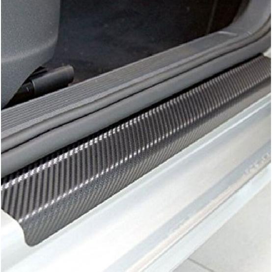 4× Car Door Plate Sill Scuff Cover Anti-Scratch Sticker Carbon Fiber Accessories