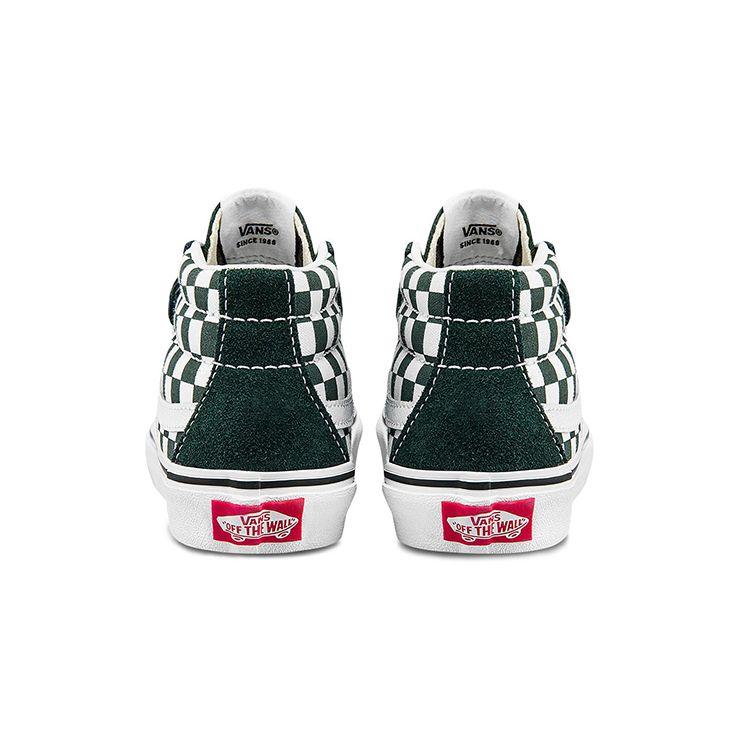 Vans Sk8 Reissue Casual Checkerboard Mid-Top Kids Skate Shoes Green White Kids Sneaker VN00018T8CA