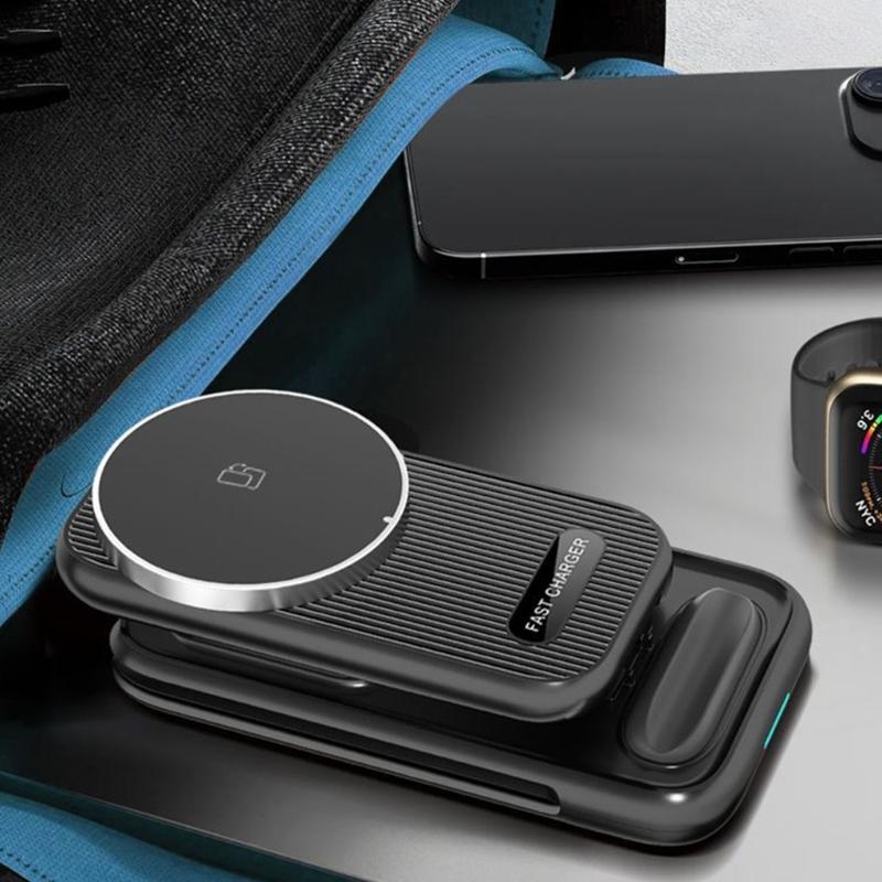 Multiple Gadget Energy Hub Simultaneous Wireless Energy Foldable Compact Designs For Smartphones Smartwatches Earphones