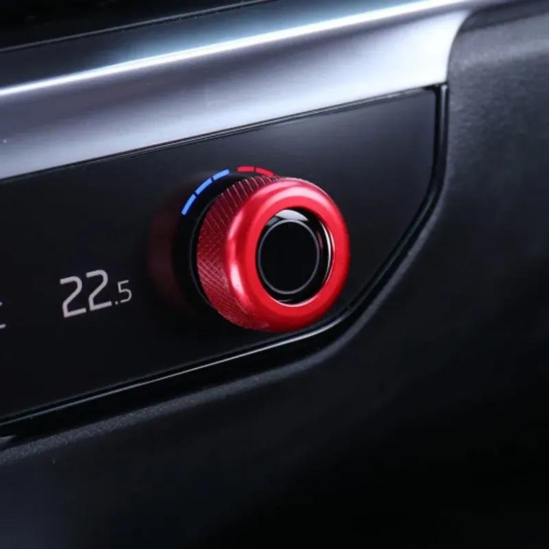 Aluminum Red Blue Black Air Conditioner Knob Trim Ring Control Adjust Button Cover For Kia K5 2025 PE