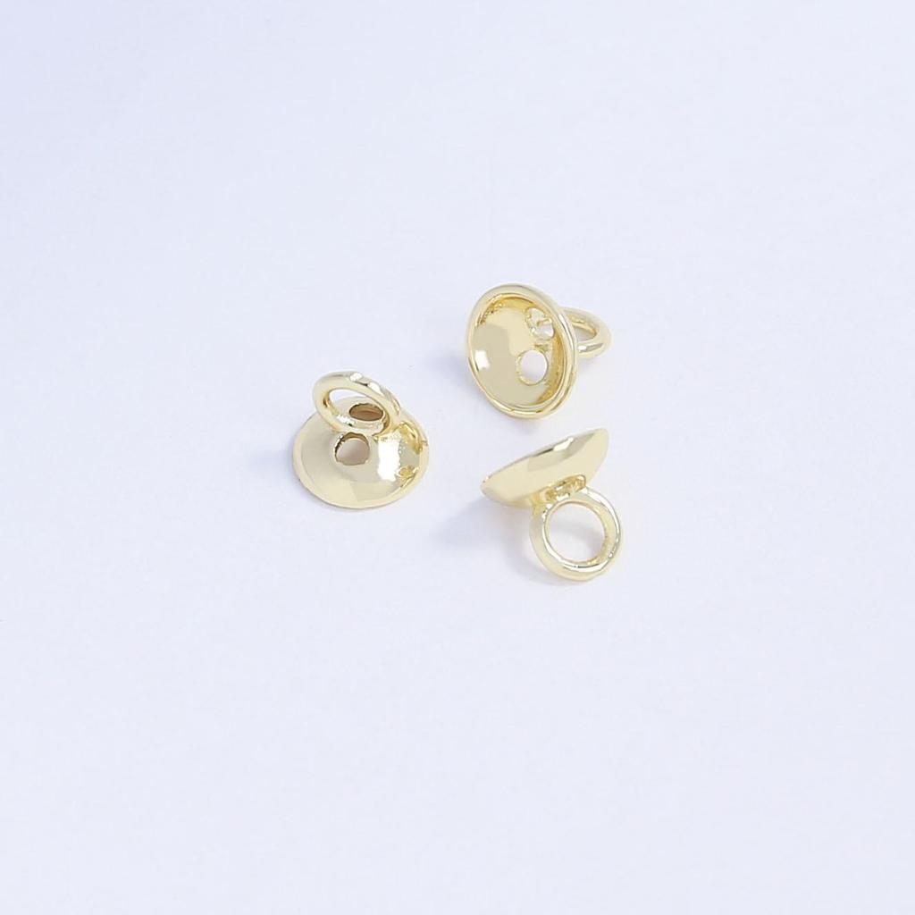 18k Gold-Plated Double-Hole End Cap for DIY Jewelry Making