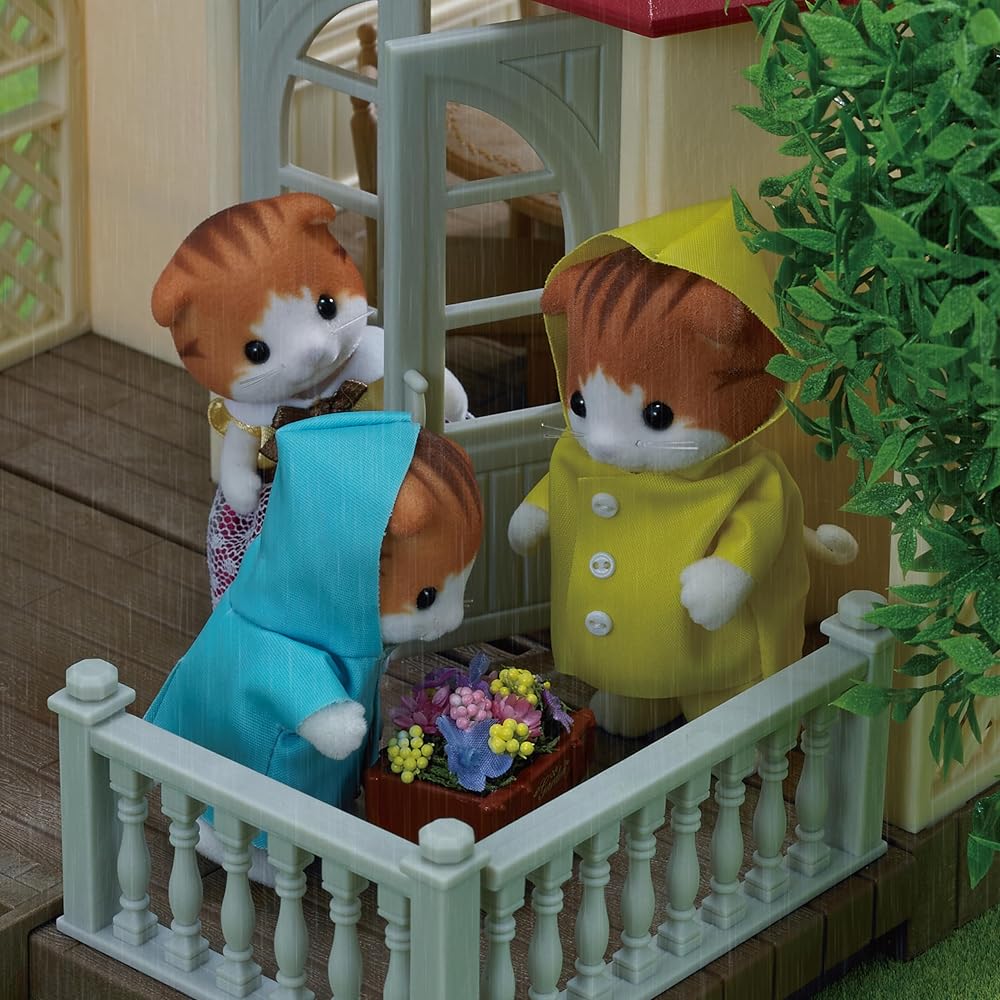 EPOCH Sylvanian Families Maple Cat Family Doll Set with Accessories, 3 Figures, Collectible Toy