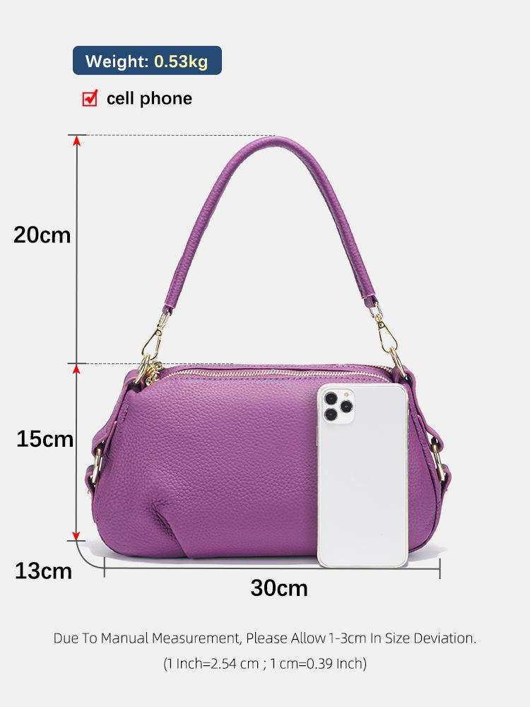 Zency Women's Genuine Leather Bag Charming Pillow Handbag