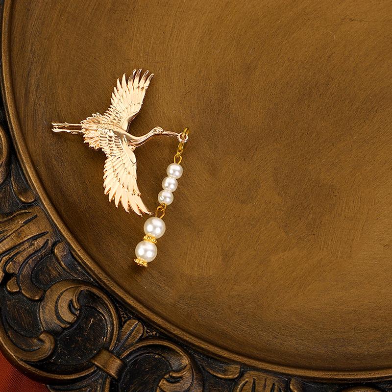 

1 пара высококачественных заколок для волос из искусственного жемчуга, аксессуары для волос с кисточками, заколки для волос, изысканный журавль