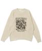 WEGO Graphic Distressed Knit Pullover Size Gift Men's Top, M, Off-White, Unisex, Streetwear, Casual, Spring, Autumn, Winter,