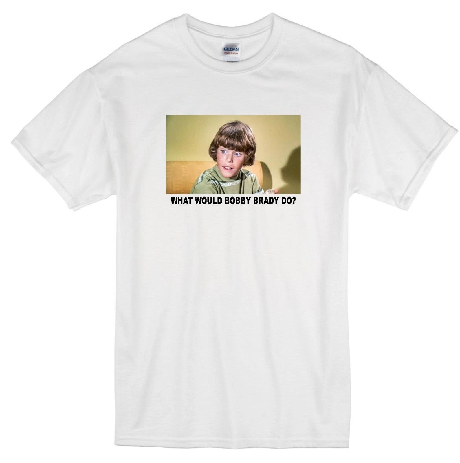 BOBBY BRADY WWD? MIKE LOOKINLAND BRADY BUNCH TV FAMILY SITCOM WHITE T-shirt XL