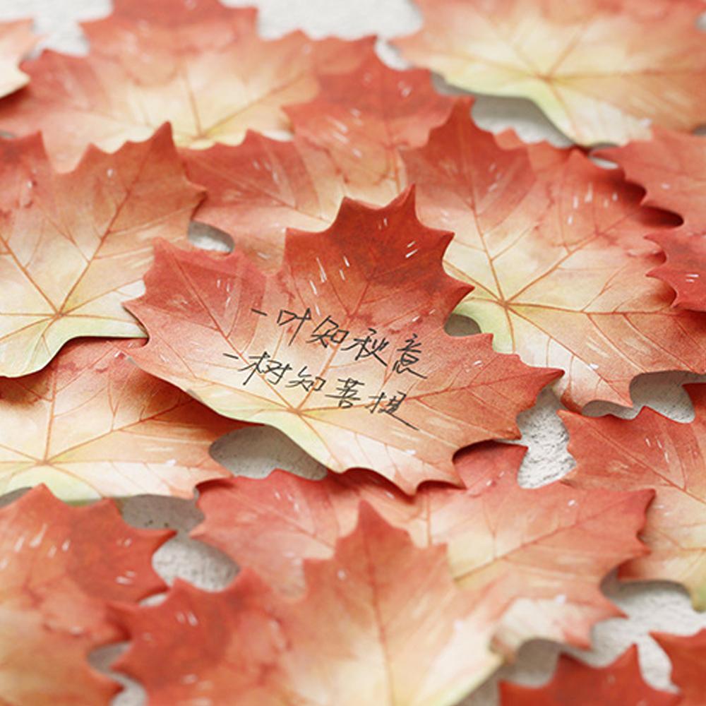 Plant Leaf Self-Adhesive Supplies Notes School Office Memo Pad Sticky Note Bookmark Notebook