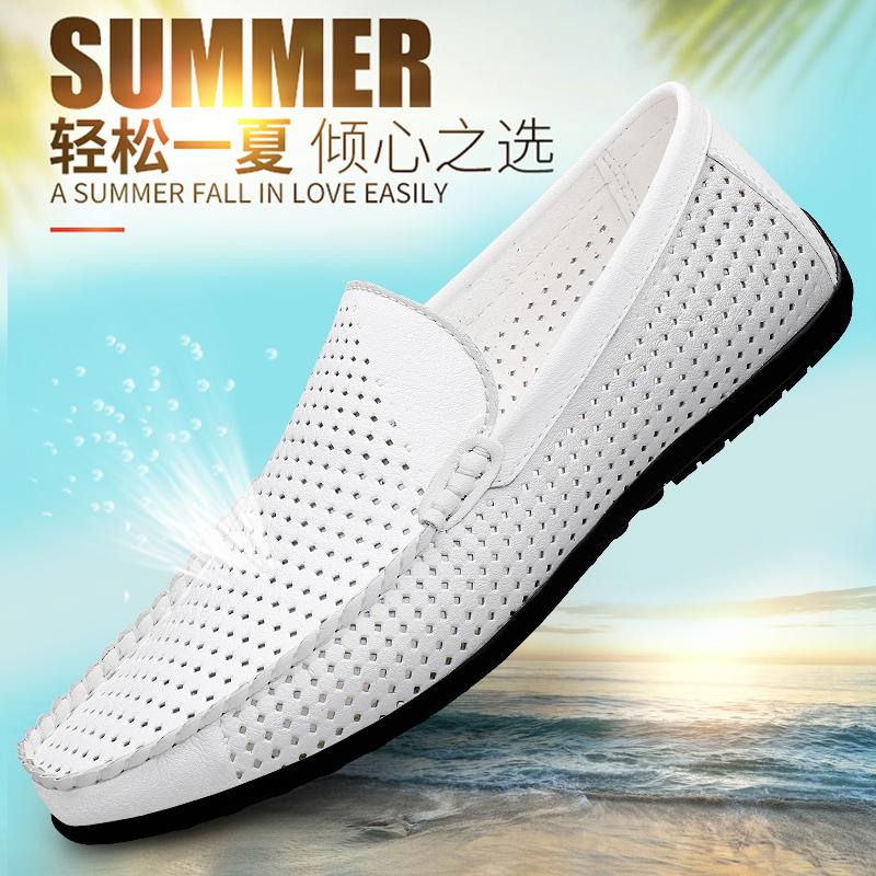 Mocassini e Slip-on da Uomo in Pelle Traforata Scarpe Casual Eleganti Mocassini da Uomo Slip-on Estivi Scarpe da Ginnastica Scarpe da Guida da Uomo