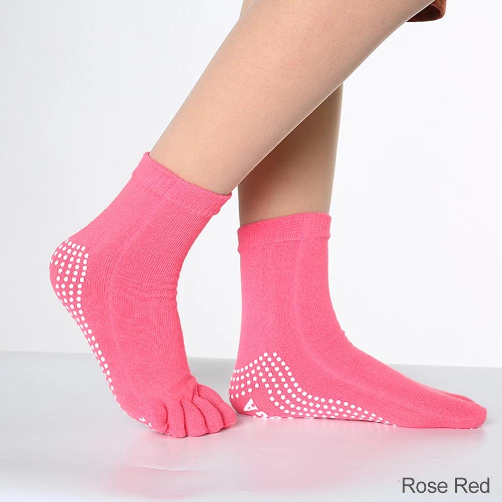 1Pair Grip Socks for Women, Non Slip Pilates Yoga Socks with Double Stripes Non Slip Socks for Workout, Ballet, Athletic Socks