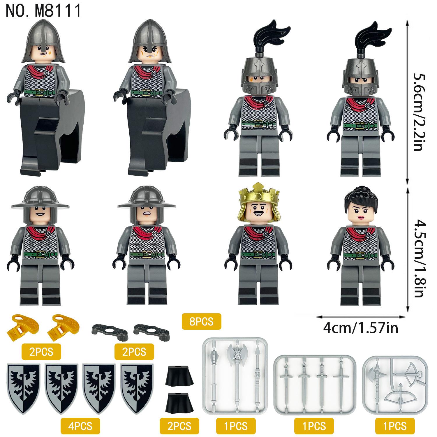 Sagittarius Black Hawk Knight M8111 Small Particle Children S Assembled Building Block Toy Horse Soldier
