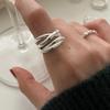 Europäischer & Amerikanischer Legierungsgeometrischer Mehrschichtiger Verstellbarer Offener Ring für Damen