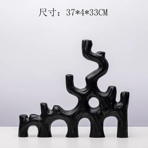 

Nordic Wood Candle Holders Chandelier Simple Vase Candle Holders Geometric Elegant Table Wedding Centerpiece Modern Home Decor чорний