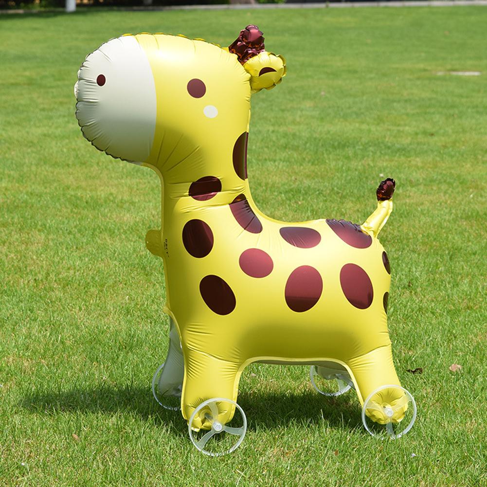 4D Dinosaur Dog Cat Standing Foil Balloons Animals Walking Balloon With Wheel for Kids Birthday Party Decoration Baby Showe B8E7