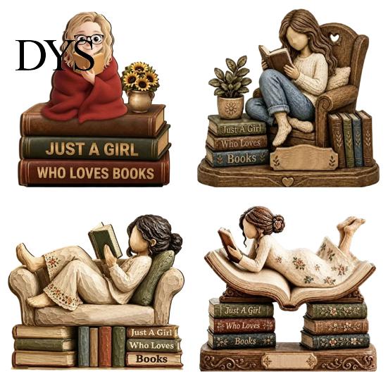 Graduation Gifts for Students Wooden Reading Figurine Ornament, 2D Flat Decorative Signs Book Lovers, Birthday Presents Librarians Literary Decoration