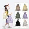 New Backpack Fashionable Outdoor Light Hiking Large-capacity Drawstring Casual Simple Pure Color