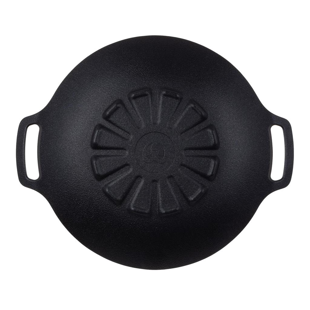 JHQ Deep Iron 29cm Storage Case and Gray Authentic Suitable for Bonfires and Open No Seasoning Ideal for Outdoor Camping and BBQs Multi-Griddle,