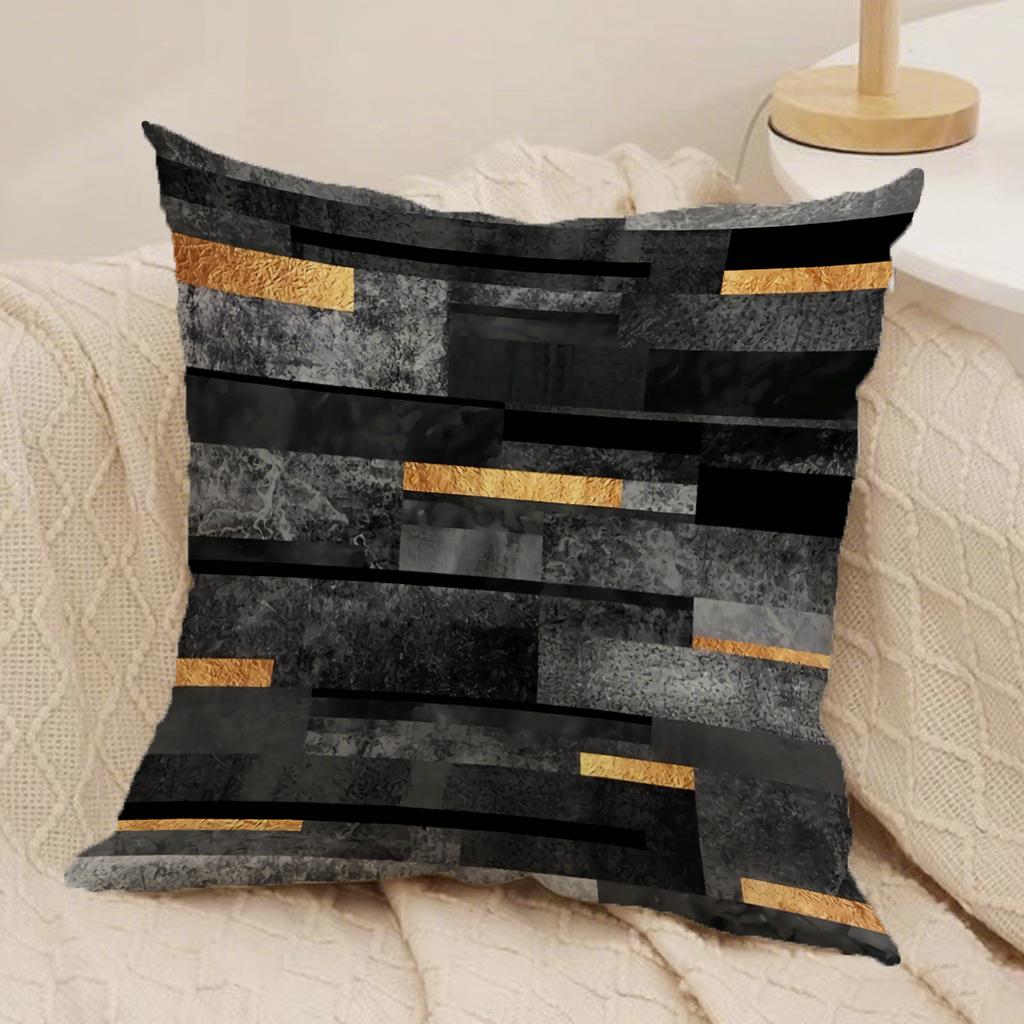 

Marble & Gold Patterned PillowcaseSuitable for sofa car bedroom decorative cushion cover pillow cover 16x16Inch