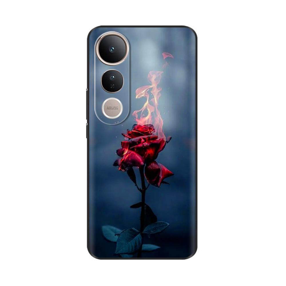 Fundas For Vivo V50 Lite 5G Popular Flowers Cartoon Soft Silicone Phone Back Cover For Vivo V50 V50 Lite 5G 4G Shell Casing Capa