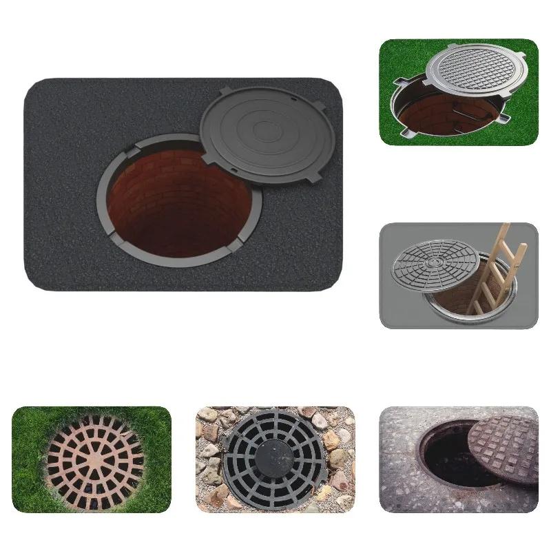 VIKAMA Fun 3D Sidewalk Cover Trapping Door Mat Front Door Entry Carpet Indoor Kitchen Bathroom Soft Floor Mat Home Decoration