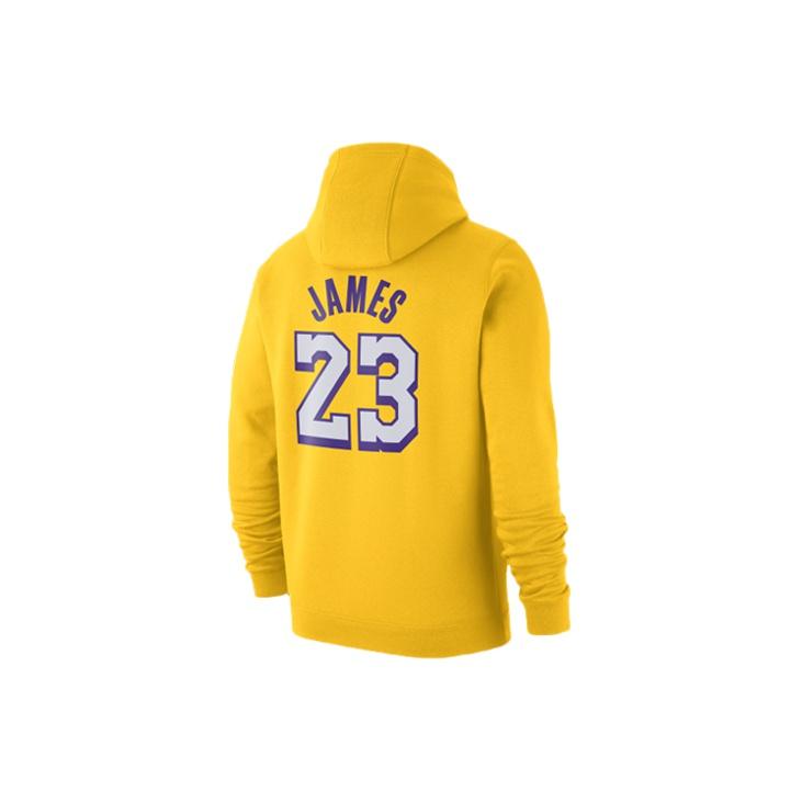 Nike Los Angeles Lakers LeBron James Sport Casual Pullover Hoodie Men Hoodie Yellow CJ9547-728