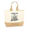 Cabas - PLANETEE - J'peux Pas Minimaliste - Coton Lourd Premium - Fond Jute 48×37×13 Cm - Impression DTG France