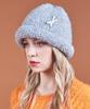 Bajal Va Brooch Melange Wool Rolling Beanie Blue Mix