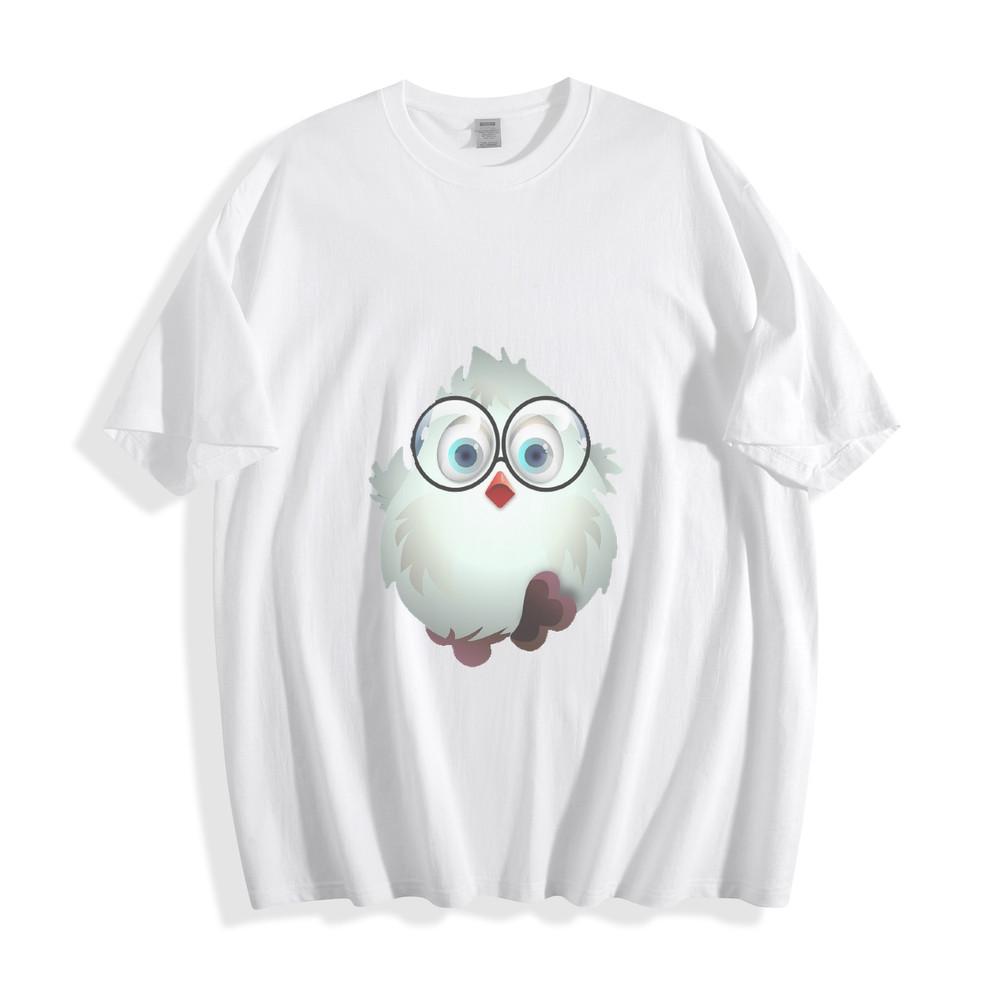 Cute Cartoon Bird with Glasses Graphic T-Shirt