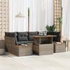 Garden Sofa Set with Storage 7 Pcs Grey Poly Rattan