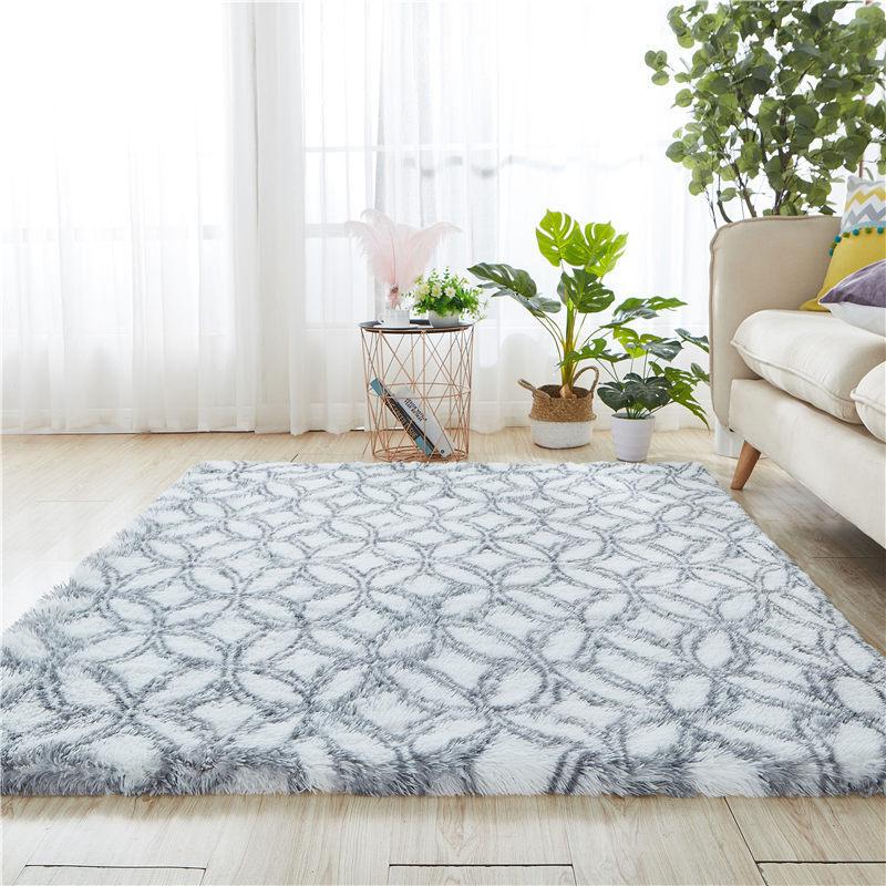 Solid Color Silk Wool Carpet Variegated Tie-Dye Gradual Change Floor Mat Room Coffee Table Mat Internet Celebrity Hair Covered Balcony Bay Window Mat