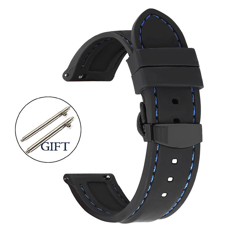 Quick Release Rubber Watch Band 18mm 20mm 22mm 24mm Bracelet for Seiko Silicone Men Women Sport Waterproof with Butterfly Buckle