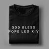 Gott segne Papst Leo XIV. Herren-T-Shirt mit Kardinal Robert Prevost Motiv, Kurzarm, Rundhalsausschnitt, Baumwolle, Geschenkidee
