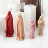 Virgin Statue Candle Silicone Mold Concrete Resin Molds Aromatherapy Candle Making Gypsum Mold for Religious Enthusiasts