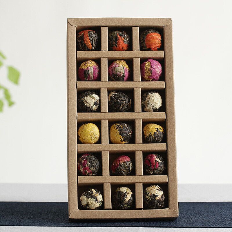 Set of Chinese Yunnan Raw Pu-erh Tea Balls for Gift, Premium 18 Pieces