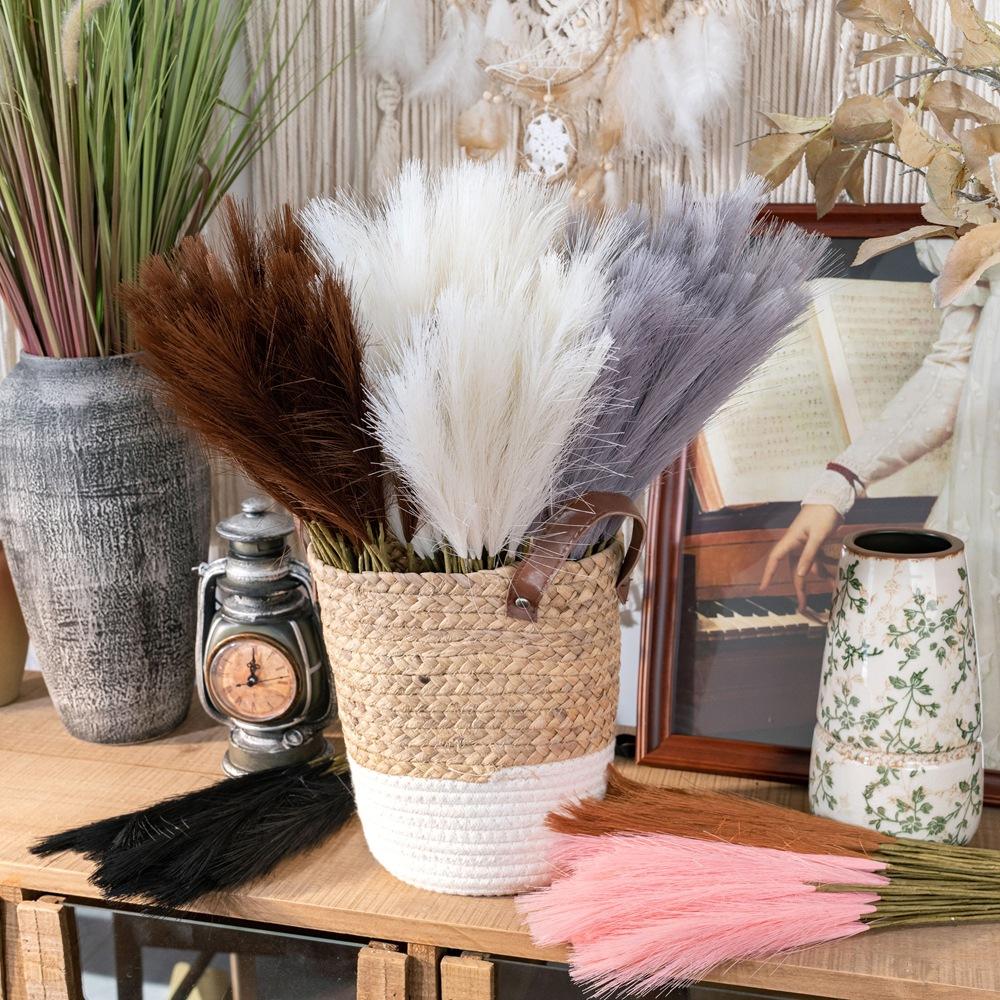 10 buc Buchet Pampas Artificial Floare de Stuf Fals Pampas Fals 40cm pentru Decorare Casă Nuntă Petrecere