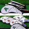 9pcs Golf Iron Head Protective Cover with Zipper Waterproof Golf Iron Head Cover Golf Accessories Gift for Golfers